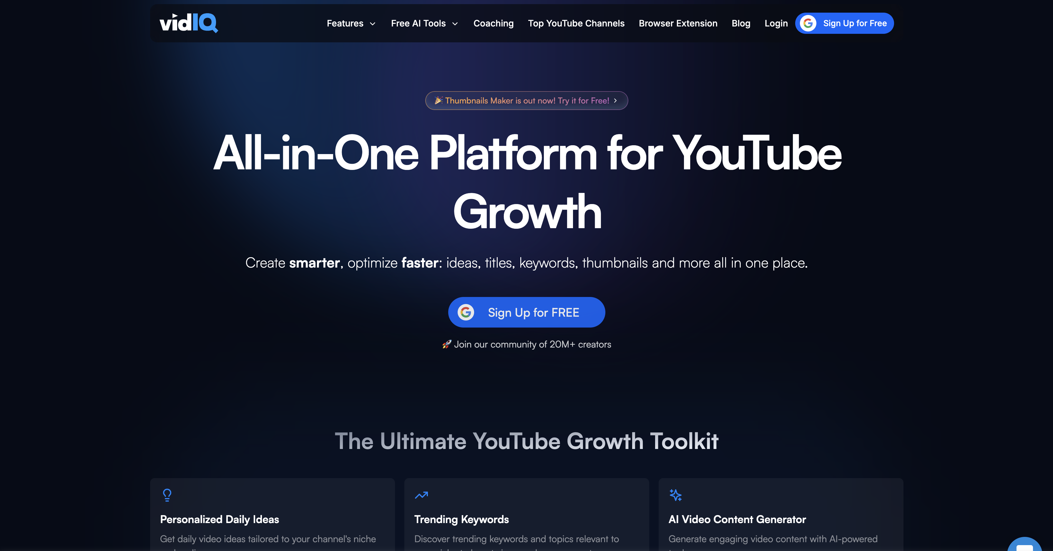 vidIQ – AI-Powered YouTube Growth & Video Optimization - AItrendytools